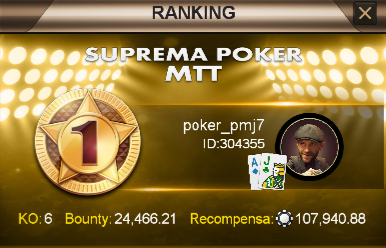 “Poker_pmj7” dá show na reta final e crava o 1 milhão garantido da Suprema Poker