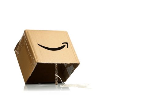 Amazon box rigged to be a trap with a stick and string