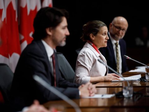 Justin Trudea and Deputy Prime Minister Chrystia Freeland
