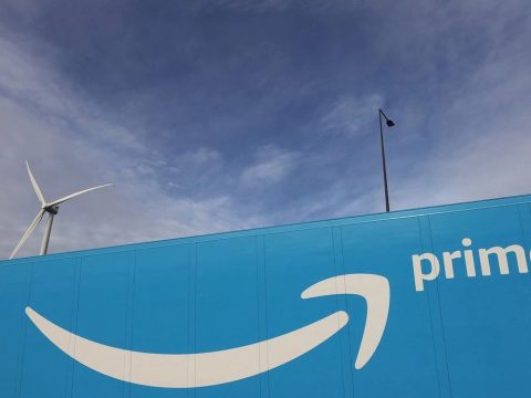 Amazon Prime logo on a billboard