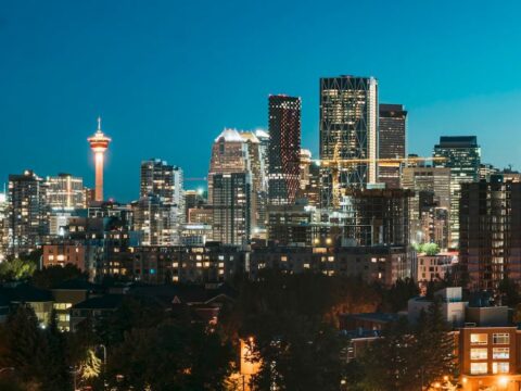 Calgary night skyline